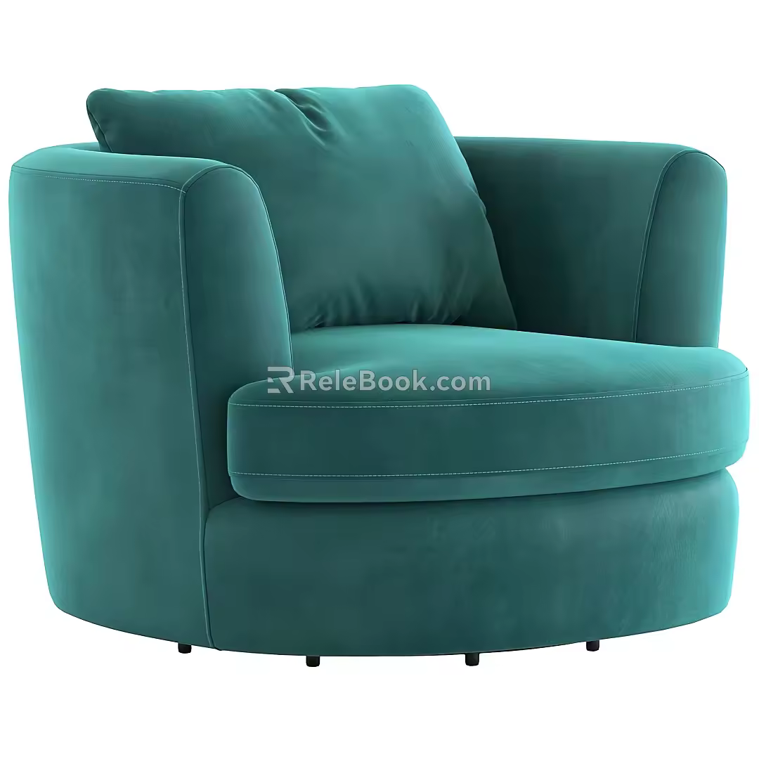 Single Sofa Fabric Single Sofa 3d model