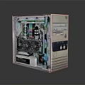 Open Desktop Computer Case Featuring RGB Lighting Cooling Fans And Internal Hardware Components 3d model