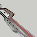 Modern Arch Bridge With Green Planters Pedestrian Pathway And White Railings