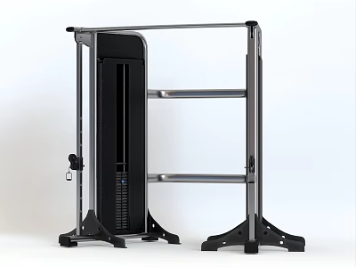 Fitness Training Equipment Sturdy Metal Frame Black Design Multi functional Adjustable Bars Home Gym 3d model