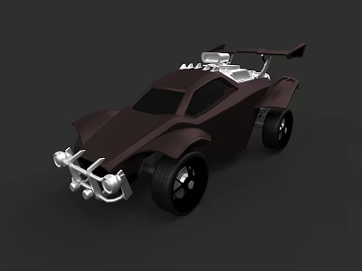Brown Sporty Car With Black Wheels Silver Front Accents And Rear Spoiler 3d model