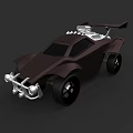 Brown Sporty Car With Black Wheels Silver Front Accents And Rear Spoiler