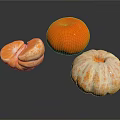 Fresh Citrus Fruits with Whole Peeled and Textured Skin Varieties on Dark Background