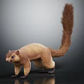 Detailed 3D Rendered Light Brown Squirrel with Long Bushy Tail in Standing Posture