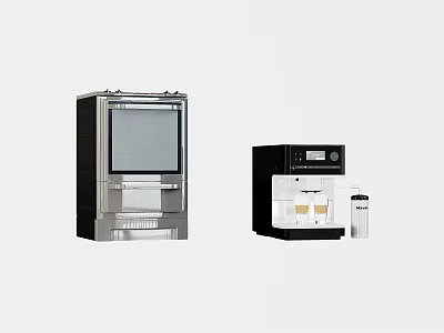Modern Kitchen Appliances Built In Oven And Coffee Machine With Stainless Steel Design 3d model