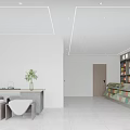 Modern Tobacco and Alcohol Store Interior With Product Shelves Seating Area And Green Plant