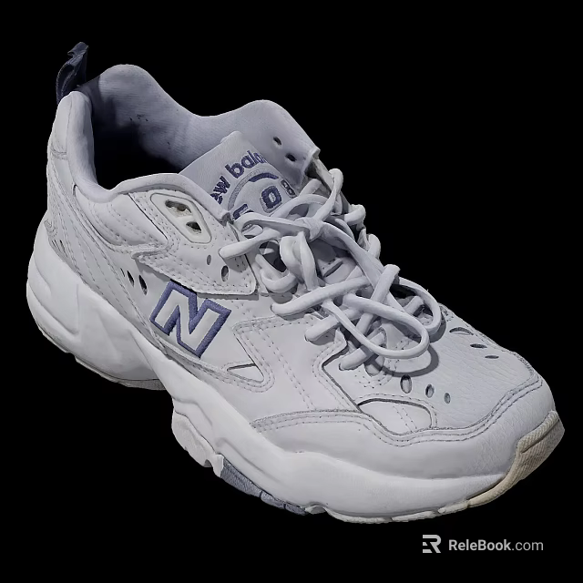 New Balance White And Light Purple Retro Sneakers With Comfortable Design For Everyday Wear 3d model 