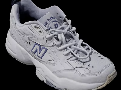 New Balance White And Light Purple Retro Sneakers With Comfortable Design For Everyday Wear 3d model