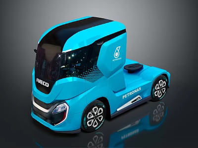 IVECO Blue Truck Futuristic Design With ETP FORWARD Branding Modern Wheels And Aerodynamic Structure 3d model