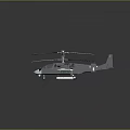 Detailed 3D Rendering Of Military Helicopter With Twin Rotor Blades Gray Fuselage And Armament Systems