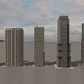 Modern High Rise Office Buildings With Glass Facades And Contemporary Design