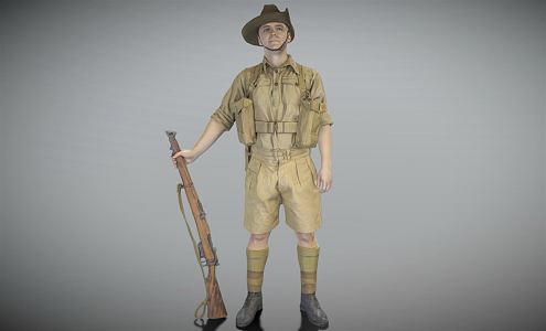 Modern Man Australian Infantry Gun Soldier 3d model