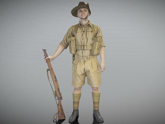 Modern Man Australian Infantry Gun Soldier 3d model