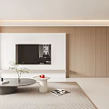 Modern Living and Dining Room Interior With Neutral Tones Sofa Coffee Table And Dining Chairs