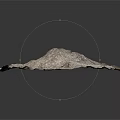 3D Terrain Model With Irregular Shape And Silver White Textured Surface