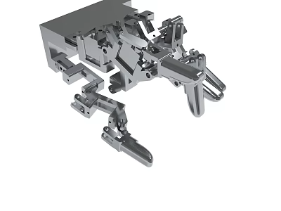 Mechanical Structure With Metal Components And Precision Engineering Design 3d model