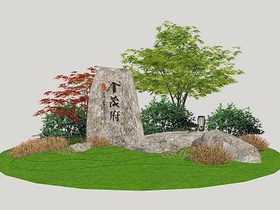 Stone combination inscription stone landscape signboard model