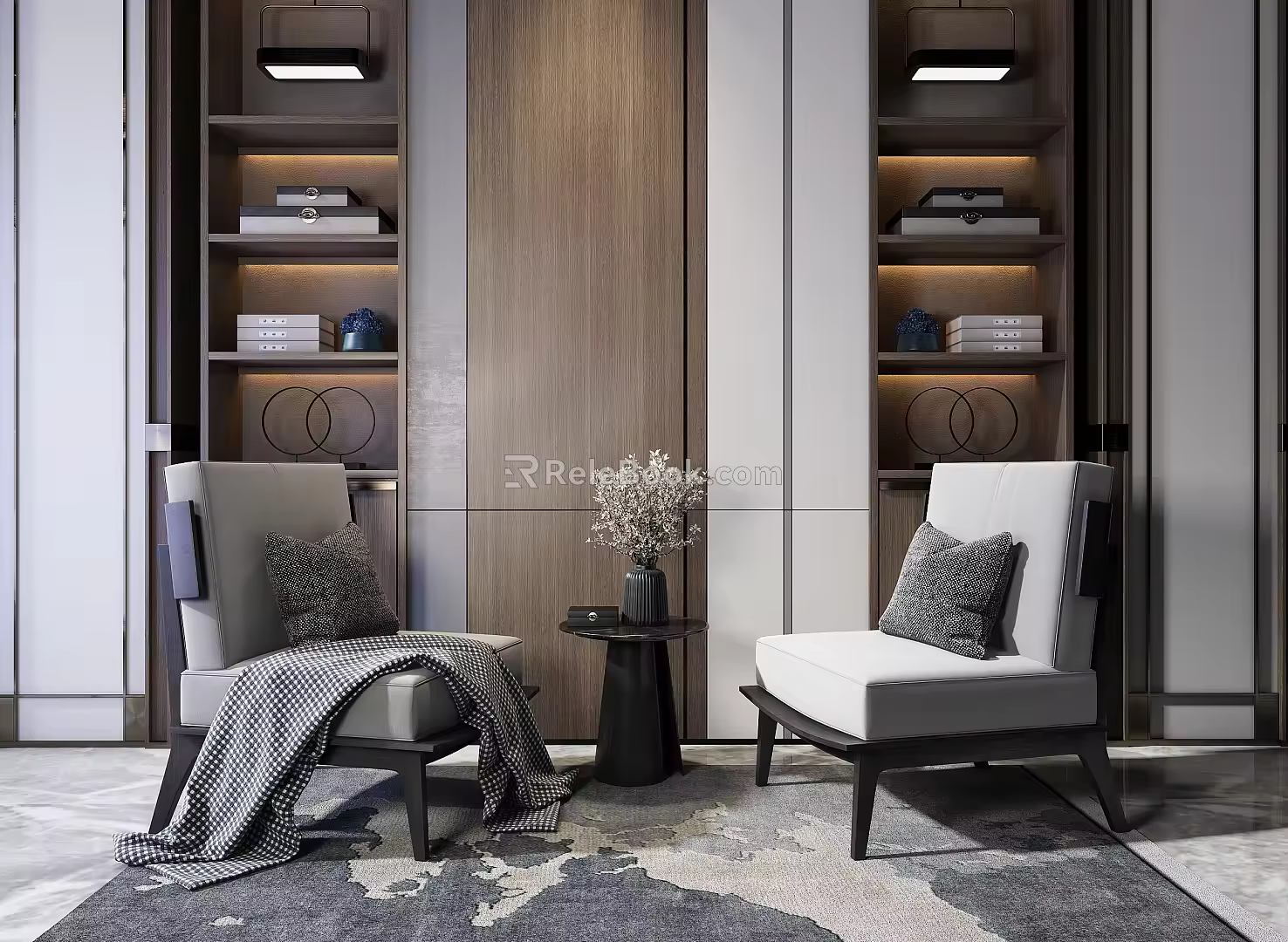 Single chair side table 3d model
