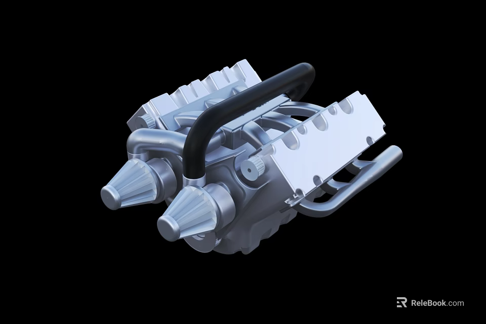 Industrial Grade Mechanical Machinery With Metal Housing And Multiple Connection Ports 3d model 