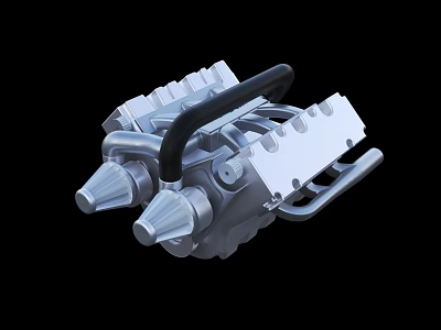 Industrial Grade Mechanical Machinery With Metal Housing And Multiple Connection Ports 3d model