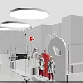 RC Fashion Store Modern Interior With Red Dress Mannequin Clothing Displays And Window Design