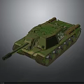 Military Tank With Green Camouflage Paint Tracks Long Cannon And Turret Structure For Military Operations