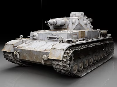 Vintage Military Tank With Weathered Metal Tracks And Turret Details 3d model