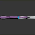 Futuristic Purple Pink Metallic Weapon With Ring Structure And Hi Tech Design
