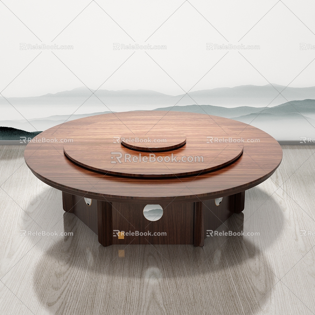 New Chinese Round Dining Table 3d model