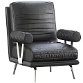 Black Leather Office Chair With Stitched Backrest Padded Armrests And Silver Metal Legs