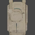 Sand Colored Military Armored Tank with Turret Cannon and Heavy Duty Tracks