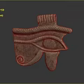 Ancient Egyptian Style Headdress Accessory With Carved Stone Eye Motif Design