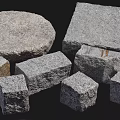 Natural Stone Stepping Stones With Round And Square Shapes For Garden Walkway Design
