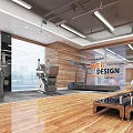 Modern Fitness Gym With Spacious Workout Area Premium Equipment Wooden Flooring And Glass Windows