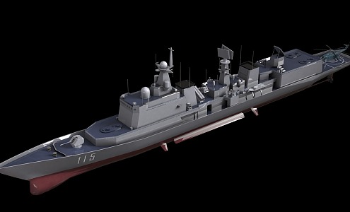 modern warship 3d model