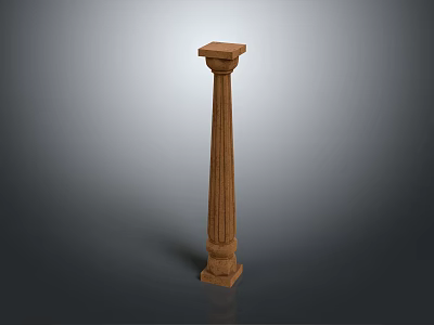 Classical Brown Stone Column With Intricate Carved Details And Architectural Design 3d model