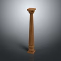 Classical Brown Stone Column With Intricate Carved Details And Architectural Design 3d model