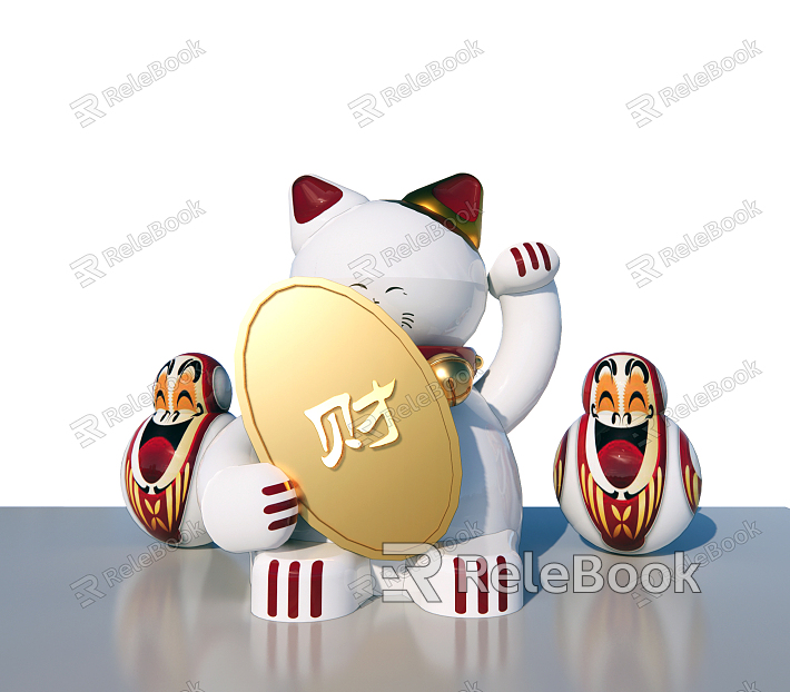 Japanese-style lucky cat lucky cat ornaments model