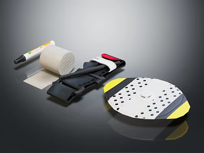 Medical Supplies Kit With Bandage Roll Adjustable Strap And Perforated Pad 3d model