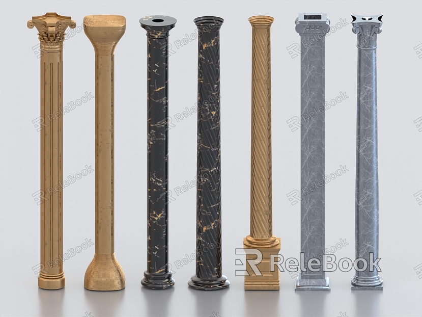 Roman Column Stone Carved Column Stone Column Bronze Column Garden Stone Column Marble Column Column Classical Column model