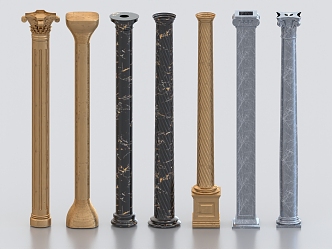 Roman Column Stone Carved Column Stone Column Bronze Column Garden Stone Column Marble Column Classical Column 3d model