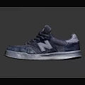 Navy Blue Casual Sneakers With 803 Tongue Label N Logo And White Sole