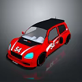 Red and Black Small Racing Car with Number 54 and White Accents