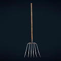 Agricultural Equipment Farm Fork With Wooden Handle And Five Metal Tines
