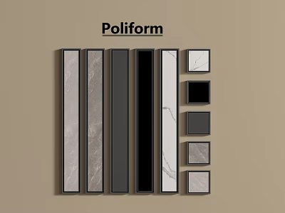 Poliform Decorative Wall Panels In Various Colors And Textures For Interior Design 3d model