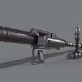 Modern Heavy Weapon Rocket Launcher With Scope And Metallic Rocket Projectile 3d model
