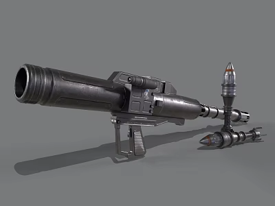 Modern Heavy Weapon Rocket Launcher With Scope And Metallic Rocket Projectile 3d model Modern Heavy Weapon Rocket Launcher With Scope And Metallic Rocket Projectile 3d model