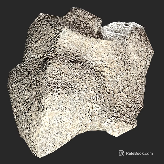 Natural Rural Landscape Featuring Large Weathered Stone In Scenic Countryside Setting 3d model 
