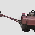 Red Road Roller Construction Equipment With Black Drum And DCX007 Serial Number 3d model