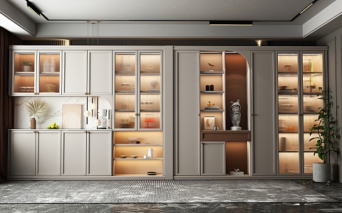 Modern Bookcase On-site Storage Bookcase 3d model